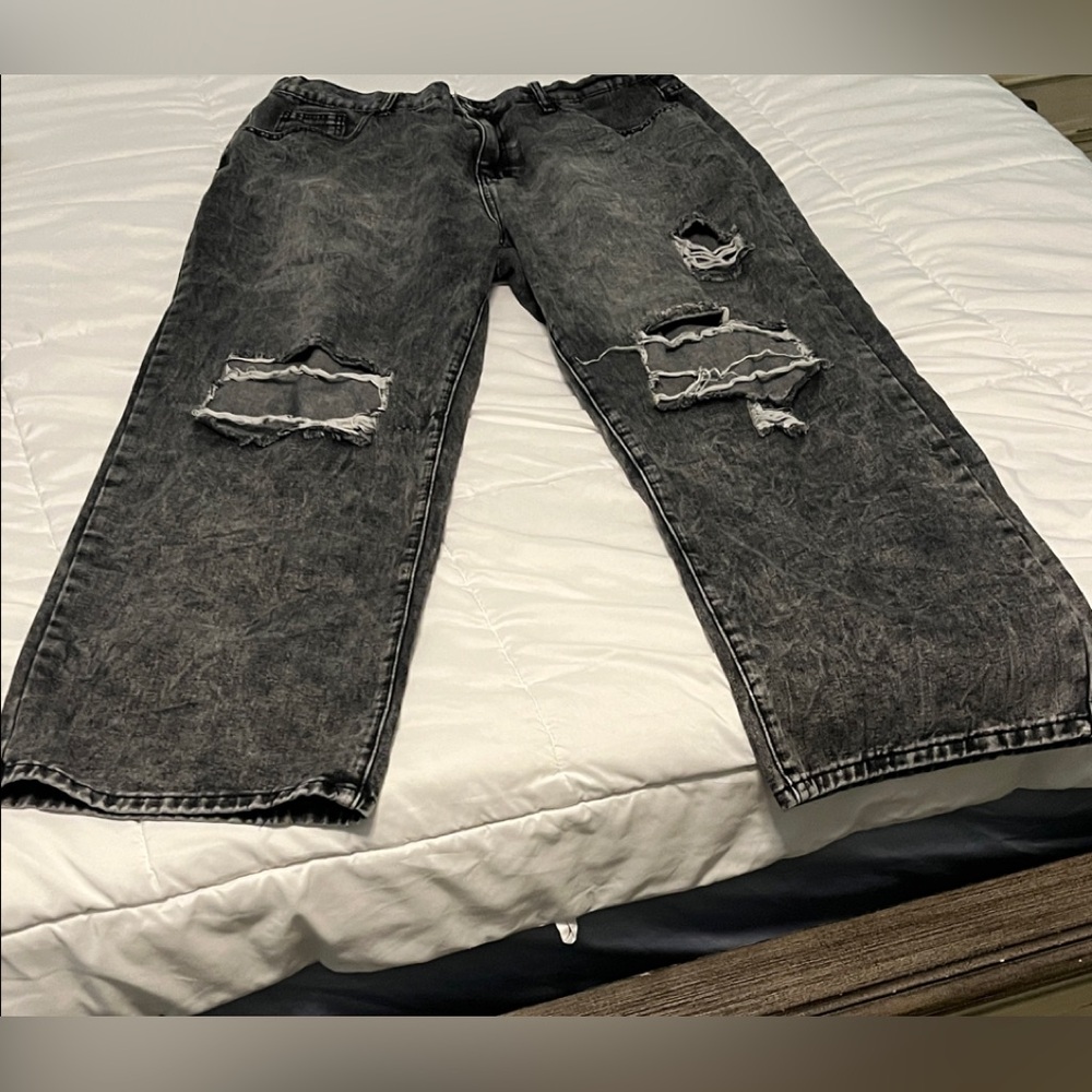 Distressed Black Jeans